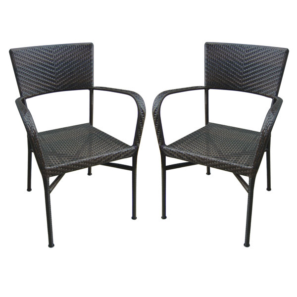 Red Barrel Studio® Yvoire Wicker 35"H X 21"W X 22"D Patio Dining Chairs